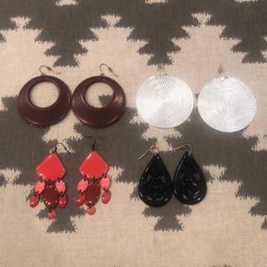 4 pairs of fun statement earrings